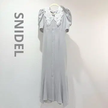 SNIDEL 자수 화이트 칼라 머메이드 원피스