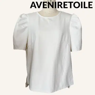 AVENIRETOILE 턱 퍼프 슬리브 플레어 컷 티셔츠 36
