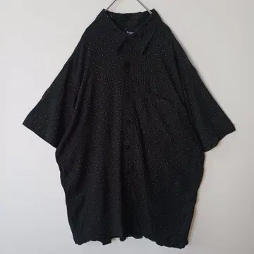 [고급] 올 패턴 레이온 블랙 아로하 셔츠 Y2K풍 XXL