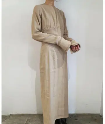 백 오픈 린넨 드레스