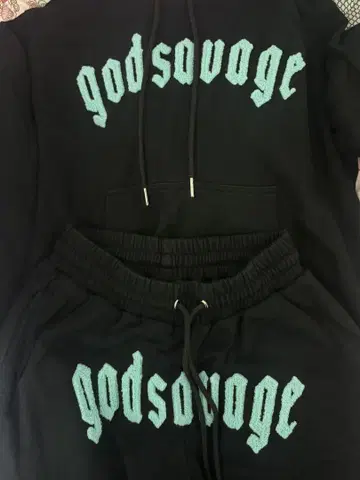 godsavage 후디와 팬츠 세트 M 블랙