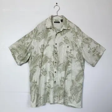 피에르 가르뎅 Pierre Cardin 알로하 셔츠 반팔 그린 L