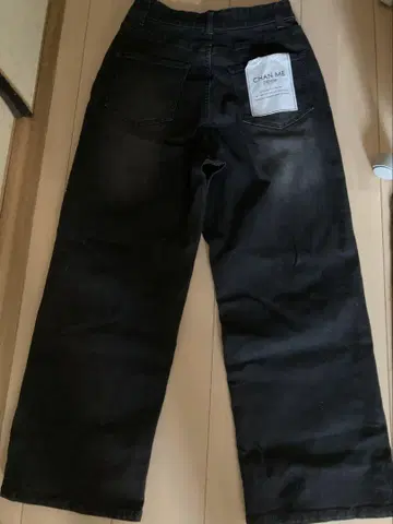 CHAN ME DENIM 블랙 와이드 팬츠