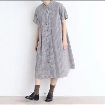 뷔르데사봉 itsumo 깅엄 체크 셔츠 원피스 컨디션 최상