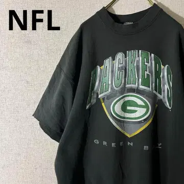 NFL 패커스 맨투맨 컷오프 반팔 90s 블랙 USA제