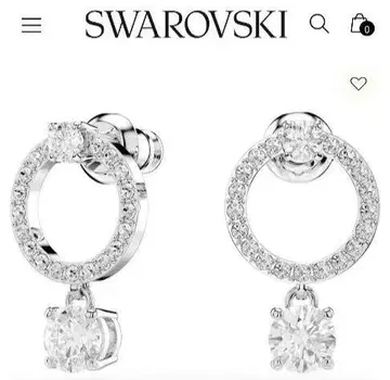 미사용 새상품 Swarovski Attract 후프 귀걸이