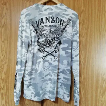 VANSON 반손 흡한속건 이글 프린트 론T 스컬 카모플라주 XXL