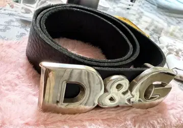 D&G 로고 가죽 벨트 블랙