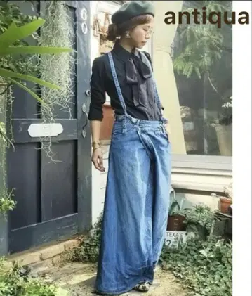 antiqua 안티카 데님 살로펫 변형 롱 스커트