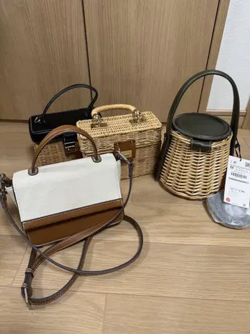 자라 라탄 베이지 바스켓백 묶음 판매 새상품급 미사용품