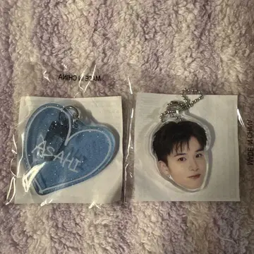 TREASURE 아사히 캡슐 토이 얼굴 아크링 키링