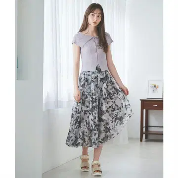 트란테안 손 드 모드 아지메 레이드 멀티 프린트 시어 스커트