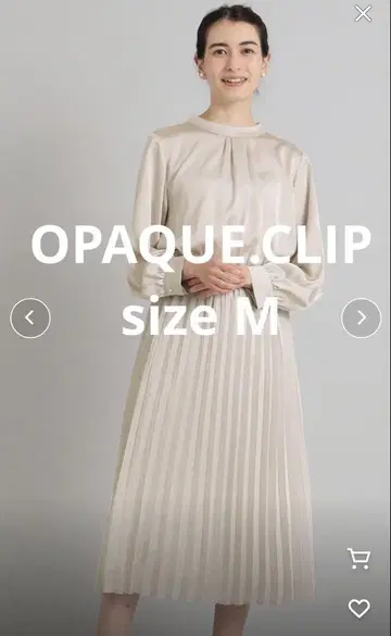 OPAQUE.CLIP 출퇴근 세레모니 대응 새틴 플리츠 원피스 M