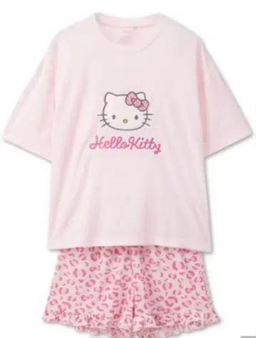 레오파드 무늬 키티 파일 원단 룸웨어 레오파드 무늬 갸루 키티 아베일