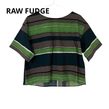 RAW FUDGE 로우 퍼지 M 디자인 풀오버 티셔츠 그린