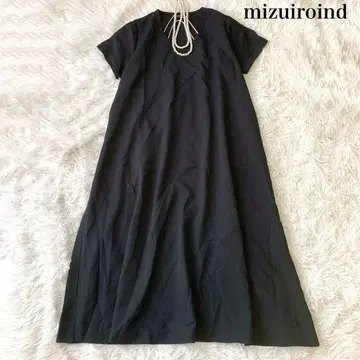 mizuiroind A 라인 와이드 슬리브 롱 원피스 티셔츠