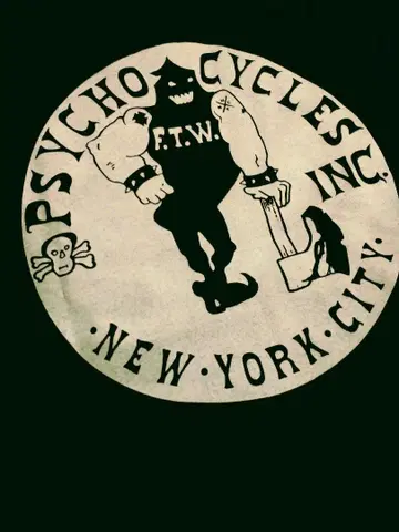 초레어 PSYCHO CYCLES 백 프린트 티셔츠 블랙 미사용 새상품