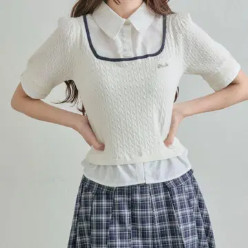 OLIVE des OLIVE 셔츠 레이 야드 니트
