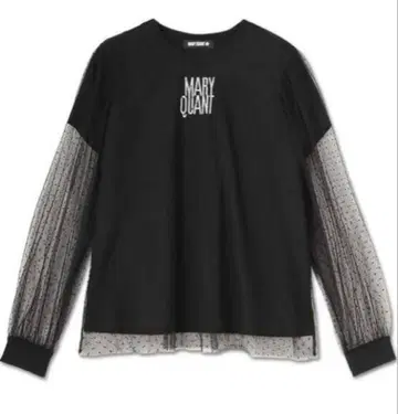 MARY QUANT 시스루 도트 튤 티셔츠