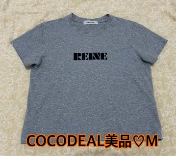 새상품급 COCODEAL 코코딜 글리터 가공 그래픽 티셔츠 M 그레이