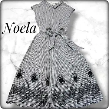 [미사용급] 노엘라 Noela 레이스 자수 셔츠 원피스 체크 S