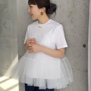trefle+1 튤이 달린 티셔츠
