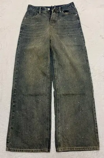 shaggie 오로라 큐빅 빈티지 루즈 데님 팬츠 블루