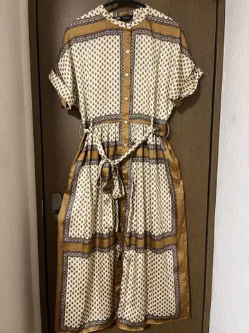 ZARA 폴카 도트 패턴 셔츠 원피스 반팔