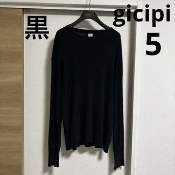 gicipi 지치피 코튼 크루넥 니트 블랙 5