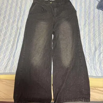 다크 블루 와이드 레그 데님