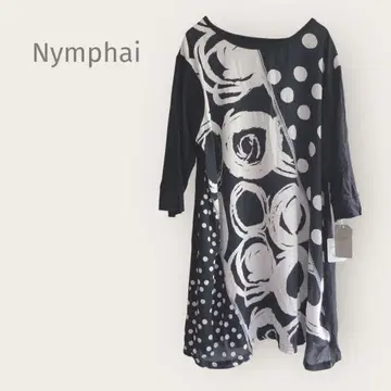 Nymphai [M] 7부 소매 튜닉 탑 모노톤 면 혼방 봄/여름 미사용
