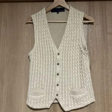 JOSEPH ABBOUD 아이보리 케이블 니트 베스트 M