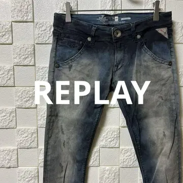 REPLAY 리플레이 청바지 데님 스키니 스트레치 데미지