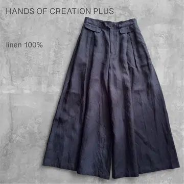 HANDS OF CREATION PLUS 린넨 100% 와이드 팬츠