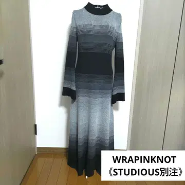WRAPINKNOT 롱 원피스 그라데이션 리브 니트 드레스