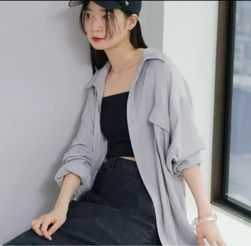 kastane 새틴 빅 셔츠