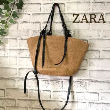 ZARA 2way 바스켓백 토트백 스트로우 핸드백