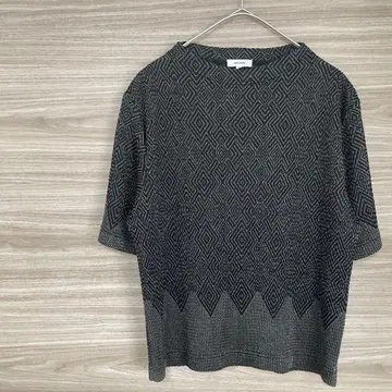 피에르 가르뎅 [M] 블랙 기하학 패턴 반팔 상의 모드