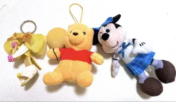 디즈니 키링 & 미니 & 푸우 봉제 인형 세트