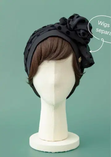 새상품 BAREN 스카프 햇 DotChiffon-Black M 사이즈