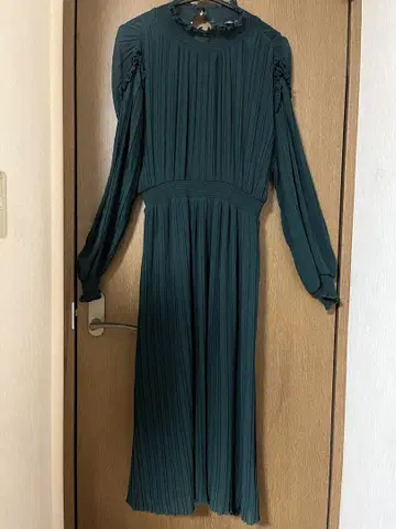 ZARA 다크 그린 플리츠 원피스