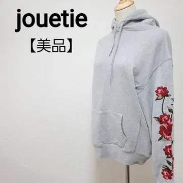 [새상품급] jouetie 꽃무늬 장미 자수 그레이 디자인 후드티