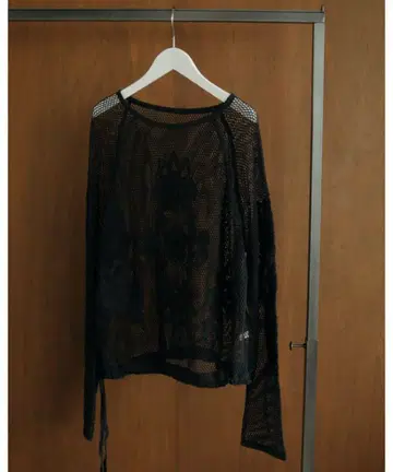 anuke 앙누크 Embroidery Mesh Tops