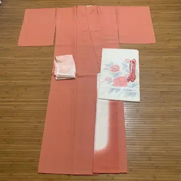 순수 실크 상어 코몬 오비 포함, 재봉 실 포함 미사용품