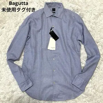 미사용 Bagutta 바구타 와이드 칼라 코튼 셔츠 이탈리아제 S