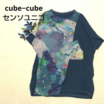새상품급 cube-cube 센소유니코 5부 소매 튜닉 돌먼 슬리브 M