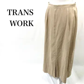 TRANS WORK 백 포켓 부착 슬릿 롱 스커트