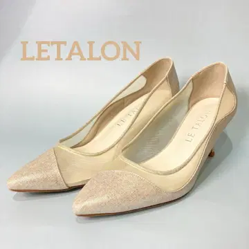 미사용급 르탈론 튤 펌프스 절개 펌프스 힐 23.5cm
