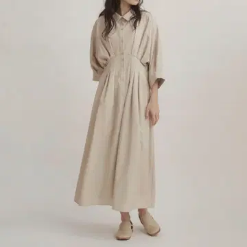 택 포함 새상품 moi tytto 허리 턱 디자인 셔츠 원피스
