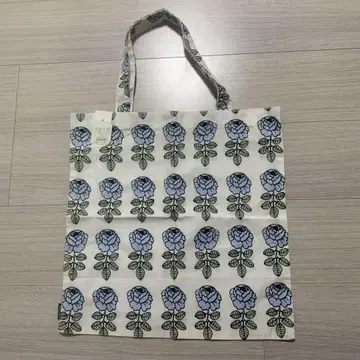 마리메꼬 토트백 파란 장미 무늬 코튼